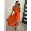 Šaty šifonové dlouhé letní na ramínka dámské (S/M ONE SIZE) ITALSKÁ MÓDA IMM22FS52532/DR (Velikost S/M/L, Barva Černá)