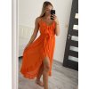 Šaty šifonové dlouhé letní na ramínka dámské (S/M ONE SIZE) ITALSKÁ MÓDA IMM22FS52532/DR (Velikost S/M/L, Barva Černá)
