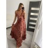 Šaty dlouhé letní  na ramínka dámské  (S/M ONE SIZE) ITALSKÁ MÓDA IMM22Q52399/DR (Velikost S/M/L, Barva oranžová)