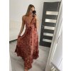 Šaty dlouhé letní  na ramínka dámské  (S/M ONE SIZE) ITALSKÁ MÓDA IMM22Q52399/DR (Velikost S/M/L, Barva oranžová)