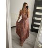 Šaty dlouhé letní  na ramínka dámské  (S/M ONE SIZE) ITALSKÁ MÓDA IMM22Q52399/DR (Velikost S/M/L, Barva oranžová)