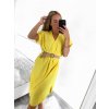 Šaty letní s páskem krátký rukáv dámské (S/M/L ONE SIZE) ITALSKÁ MÓDA IMWA222563/DR