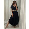 Šaty letní s páskem krátký rukáv dámské (S/M/L ONE SIZE) ITALSKÁ MÓDA IMWA222563/DR