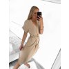 Šaty letní s páskem krátký rukáv dámské (S/M/L ONE SIZE) ITALSKÁ MÓDA IMWA222563/DR