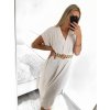 Šaty letní s páskem krátký rukáv dámské (S/M/L ONE SIZE) ITALSKÁ MÓDA IMWA222563/DR