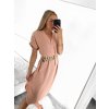 Šaty letní s páskem krátký rukáv dámské (S/M/L ONE SIZE) ITALSKÁ MÓDA IMWA222563/DR