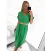 Šaty letní s páskem krátký rukáv dámské (S/M/L ONE SIZE) ITALSKÁ MÓDA IMWA222563/DR