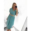 Šaty letní s páskem krátký rukáv dámské (S/M/L ONE SIZE) ITALSKÁ MÓDA IMWA222563/DR