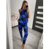 Souprava top a kalhoty icecool bez rukávu dámská (S/M/L ONE SIZE) ITALSKÁ MÓDA IMM22231/DR (Velikost S/M/L, Barva modrá)