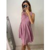 Šaty elegantní společenské třpytivé na ramínka carmen dámské (S/M ONE SIZE) ITALSKÁ MÓDA IMM22ELEN/DR (Velikost S/M/L, Barva růžová)