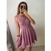 Šaty elegantní společenské třpytivé na ramínka carmen dámské (S/M ONE SIZE) ITALSKÁ MÓDA IMM22ELEN/DR (Velikost S/M/L, Barva růžová)
