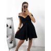Šaty carmen krátké elegantní bez rukávu dámské (S/M ONE SIZE) ITALSKá MóDA IMM2251300fs/DR (Velikost S/M/L, Barva Černá)