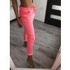 Kalhoty strečové dlouhé dámské (S/M/L ONE SIZE) ITALSKá MóDA IMB22080 (Velikost M/L, Barva oranžová neon)