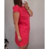 Šaty elegantní krátký rukávek letní dámské (36-38-40-42-44) Polská MÓDA PMLK21LEILA-ROSE/DR (Velikost 36, Barva růžová)