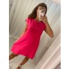Šaty elegantní krátký rukávek letní dámské (36-38-40-42-44) Polská MÓDA PMLK21LEILA-ROSE/DR (Velikost 36, Barva růžová)