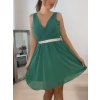 Šaty elegantní šifonové na ramínka dámské (S/M ONE SIZE) ITALSKÁ MÓDA IMM2223542LS/DR (Velikost S/M/L, Barva bílá)