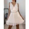 Šaty elegantní šifonové na ramínka dámské (S/M ONE SIZE) ITALSKÁ MÓDA IMM2223542LS/DR (Velikost S/M/L, Barva bílá)