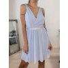 Šaty elegantní šifonové na ramínka dámské (S/M ONE SIZE) ITALSKÁ MÓDA IMM2223542LS/DR (Velikost S/M/L, Barva bílá)