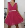 Šaty elegantní šifonové na ramínka dámské (S/M ONE SIZE) ITALSKÁ MÓDA IMM2223542LS/DR (Velikost S/M/L, Barva bílá)