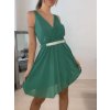 Šaty elegantní šifonové na ramínka dámské (S/M ONE SIZE) ITALSKÁ MÓDA IMM2223542LS/DR (Velikost S/M/L, Barva bílá)