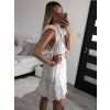 Šaty letní krajkové košilové krátký rukáv dámské (S/M ONE SIZE) ITALSKÁ MÓDA IMM22SY12166/DR (Velikost S/M/L, Barva bílá)
