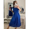 Šaty letní bez rukávu dámské (S/M ONE SIZE) ITALSKÁ MÓDA IMPLM221429/DR (Velikost S/M/L, Barva modrá královská)