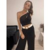 Tílko crop top bez rukávu dámské (S/M ONE SIZE) ITALSKÁ MÓDA IMPBB22B10673/DR (Velikost S/M/L, Barva Černá)