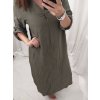Šaty dlouhý rukáv dámské nadrozměr (XL/2XL ONE SIZE) ITALSKá MÓDA IMC22546/DR