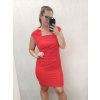 Šaty elegantní společenské dámské (XL-4XL) ITALSKá MóDA IM922DRESSRED/DR (Velikost XL, Barva červená)