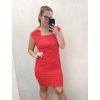Šaty elegantní společenské dámské (XL-4XL) ITALSKá MóDA IM922DRESSRED/DR (Velikost XL, Barva červená)