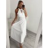 Šaty dlouhé elegantní společenské bez rukávu dámské (L/XL ONE SIZE) ITALSKÁ MÓDA IMM22FS52701/DR (Velikost L/XL, Barva bílá)