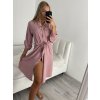Šaty košilové dlouhý rukáv dámské (M/L/XL ONE SIZE) ITALSKÁ MÓDA IMWB22217/DR (Velikost S/M/L, Barva bílá)