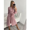 Šaty košilové dlouhý rukáv dámské (M/L/XL ONE SIZE) ITALSKÁ MÓDA IMWB22217/DR (Velikost S/M/L, Barva bílá)