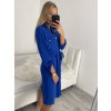 Šaty košilové dlouhý rukáv dámské (M/L/XL ONE SIZE) ITALSKÁ MÓDA IMWB22217/DR (Velikost S/M/L, Barva bílá)