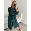 Šaty košilové dlouhý rukáv dámské (M/L/XL ONE SIZE) ITALSKÁ MÓDA IMWB22217/DR