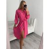 Šaty košilové dlouhý rukáv dámské (M/L/XL ONE SIZE) ITALSKÁ MÓDA IMWB22217/DR (Velikost S/M/L, Barva bílá)