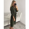 Šaty košilové dlouhý rukáv dámské (M/L/XL ONE SIZE) ITALSKÁ MÓDA IMWB22217/DR (Velikost S/M/L, Barva bílá)