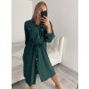 Šaty košilové dlouhý rukáv dámské (M/L/XL ONE SIZE) ITALSKÁ MÓDA IMWB22217/DR (Velikost S/M/L, Barva bílá)