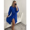 Šaty košilové dlouhý rukáv dámské (M/L/XL ONE SIZE) ITALSKÁ MÓDA IMWB22217/DR (Velikost S/M/L, Barva bílá)