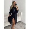 Šaty košilové dlouhý rukáv dámské (M/L/XL ONE SIZE) ITALSKÁ MÓDA IMWB22217/DR (Velikost S/M/L, Barva bílá)