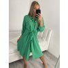 Šaty košilové dlouhý rukáv dámské (M/L/XL ONE SIZE) ITALSKÁ MÓDA IMWB22217/DR (Velikost S/M/L, Barva bílá)