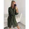 Šaty košilové dlouhý rukáv dámské (M/L/XL ONE SIZE) ITALSKÁ MÓDA IMWB22217/DR (Velikost S/M/L, Barva bílá)