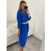 Šaty s páskem dlouhý rukáv dámské (L/XL/2XLONE SIZE) ITALSKÁ MÓDA IMPSH226060/DR (Velikost XL/2XL, Barva Černá)