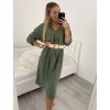 Šaty s páskem dlouhý rukáv dámské (L/XL/2XLONE SIZE) ITALSKÁ MÓDA IMPSH226060/DR (Velikost XL/2XL, Barva Černá)