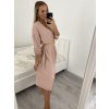 Šaty s páskem dlouhý rukáv dámské (L/XL/2XLONE SIZE) ITALSKÁ MÓDA IMPSH226060/DR (Velikost XL/2XL, Barva Černá)