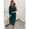 Šaty s páskem dlouhý rukáv dámské (L/XL/2XLONE SIZE) ITALSKÁ MÓDA IMPSH226060/DR (Velikost XL/2XL, Barva Černá)