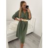 Šaty s páskem dlouhý rukáv dámské (L/XL/2XLONE SIZE) ITALSKÁ MÓDA IMPSH226060/DR (Velikost XL/2XL, Barva Černá)