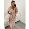 Šaty s páskem dlouhý rukáv dámské (L/XL/2XLONE SIZE) ITALSKÁ MÓDA IMPSH226060/DR (Velikost XL/2XL, Barva Černá)