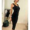 Šaty letní na ramínka dámské (S/M ONE SIZE) ITALSKÁ MÓDA IMPBB22C18165/DR (Velikost S/M/L, Barva Černá)