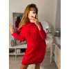 Šaty pletené dlouhý rukáv dámské (S/M ONE SIZE) ITALSKÁ MÓDA IMWB22233/DR (Velikost S/M/L, Barva béžová)